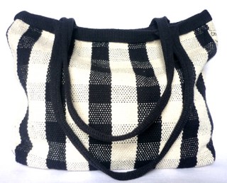 Sac shopping pied de poule N&B
